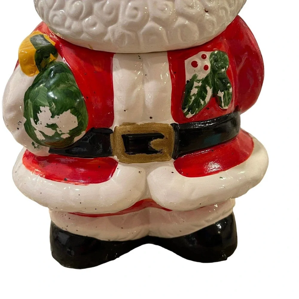 VTG Santa Claus St.‎ Nick Ceramic Porcelain Cookie Jar Christmas Holiday Decor